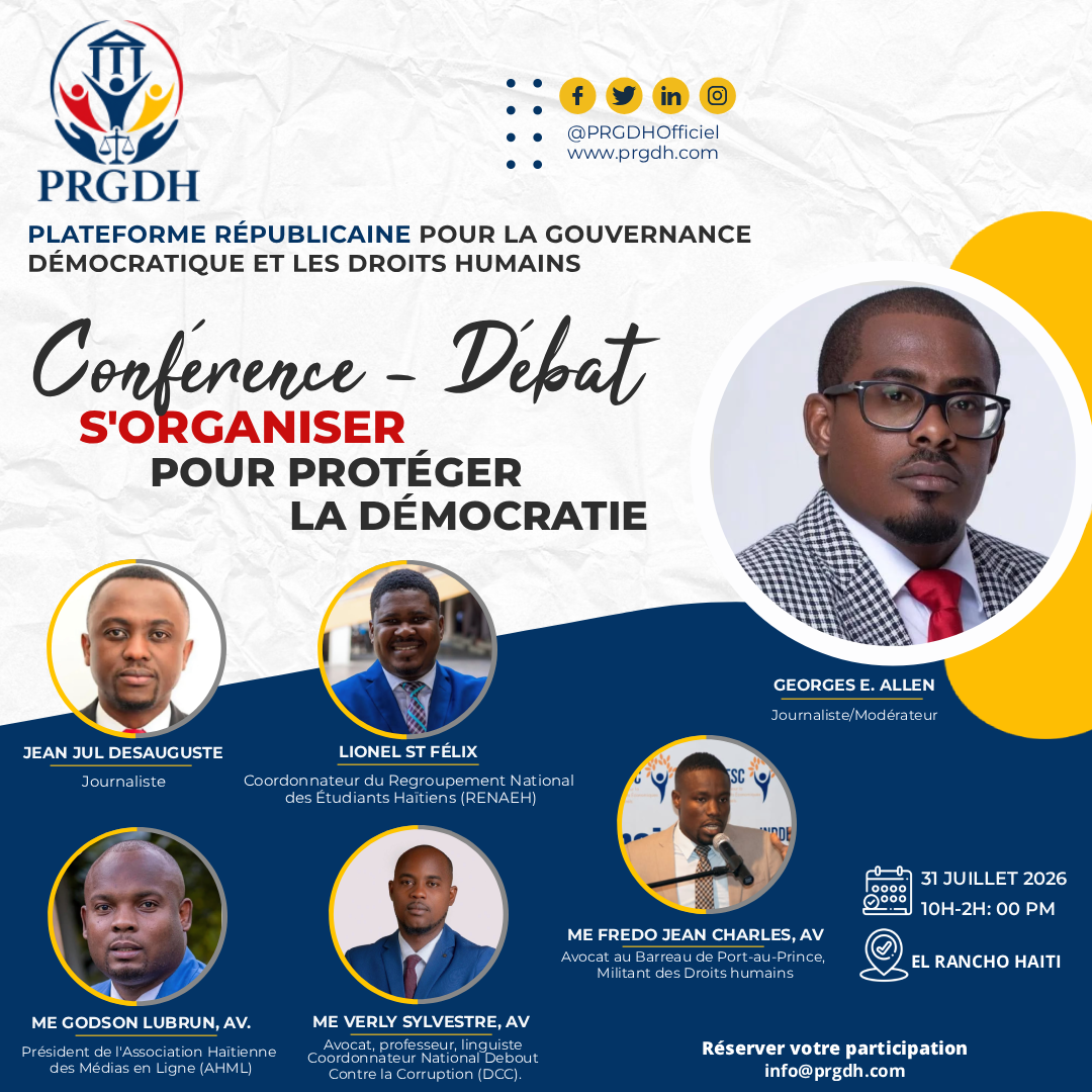 Flyer — Conférence-débat : S’organiser pour protéger la démocratie